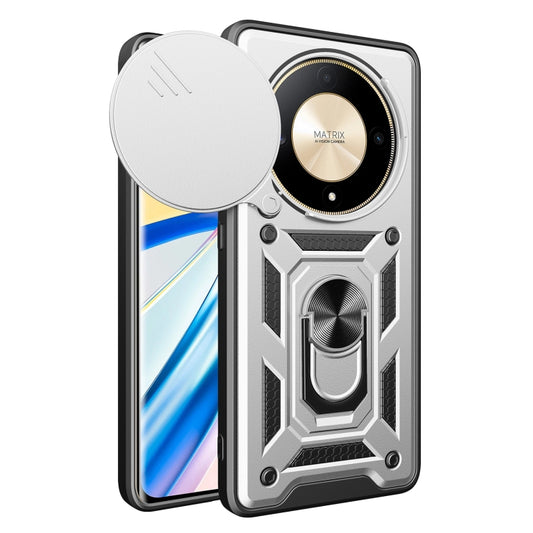 For Honor X9b Sliding Camera Cover Design TPU+PC Phone Case(Silver) - Honor Cases by PMC Jewellery | Online Shopping South Africa | PMC Jewellery | Buy Now Pay Later Mobicred