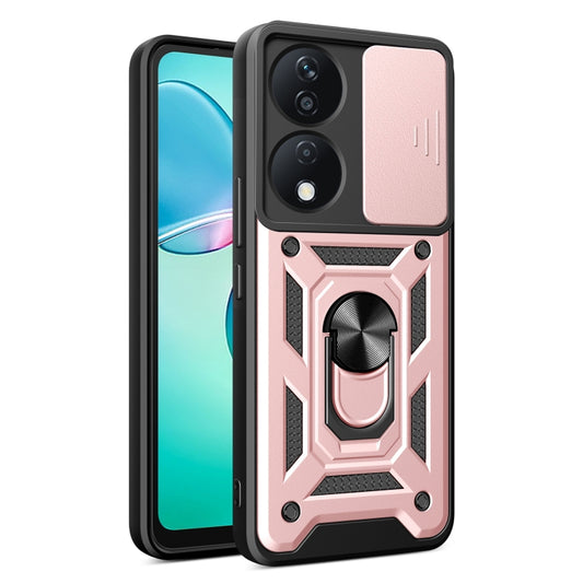 For Honor X7b Sliding Camera Cover Design TPU+PC Phone Case(Rose Gold) - Honor Cases by PMC Jewellery | Online Shopping South Africa | PMC Jewellery | Buy Now Pay Later Mobicred