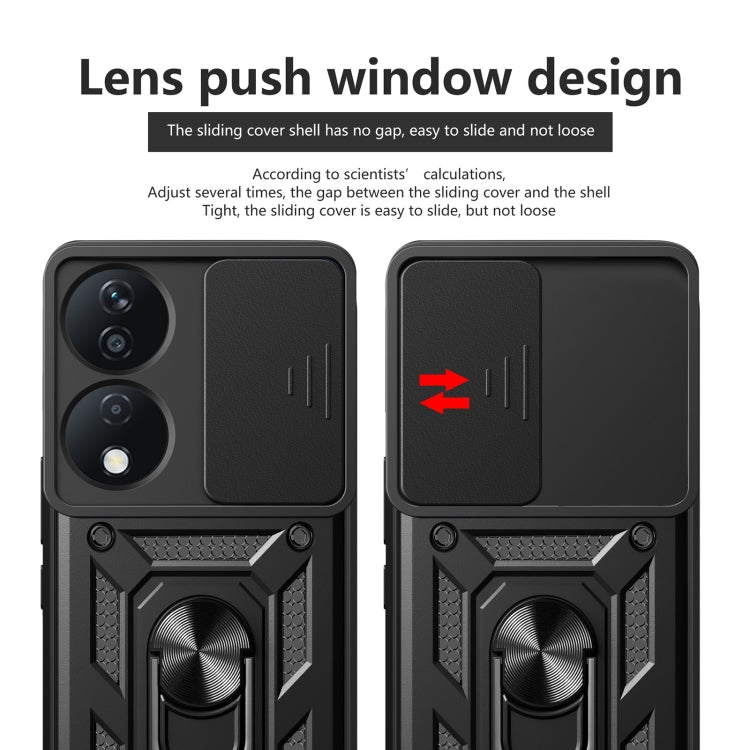 For Honor X7b Sliding Camera Cover Design TPU+PC Phone Case(Rose Gold) - Honor Cases by PMC TechLife | Online Shopping South Africa | PMC TechLife | Buy Now Pay Later Mobicred