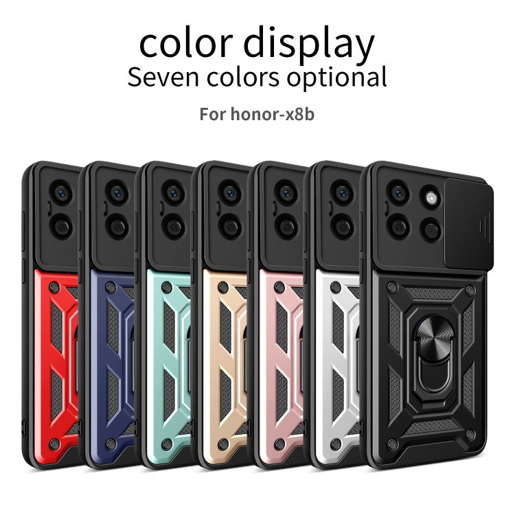 For Honor X8b Sliding Camera Cover Design TPU+PC Phone Case(Gold) - Honor Cases by PMC TechLife | Online Shopping South Africa | PMC TechLife | Buy Now Pay Later Mobicred
