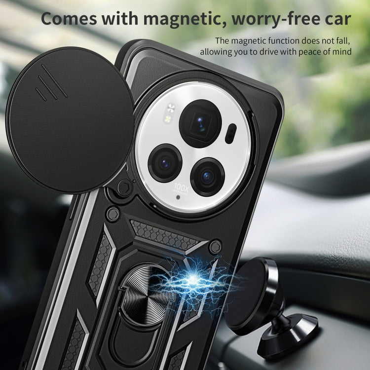 For Honor Magic6 Pro Sliding Camera Cover Design TPU+PC Phone Case(Black) - Honor Cases by PMC Jewellery | Online Shopping South Africa | PMC Jewellery | Buy Now Pay Later Mobicred