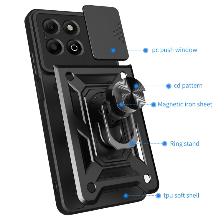 For Honor X6b 4G Sliding Camera Cover Design TPU+PC Phone Case(Red) - free shipping - PMC TechLife - Order now!