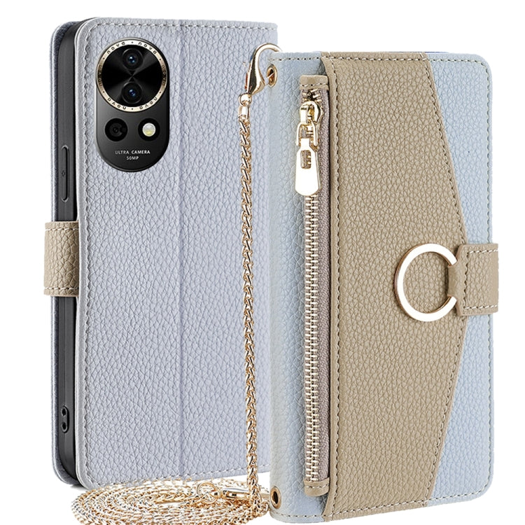 For Huawei nova 12 5G Crossbody Litchi Texture Leather Phone Case(Blue) - Huawei Cases by PMC TechLife | Online Shopping South Africa | PMC TechLife | Buy Now Pay Later Mobicred