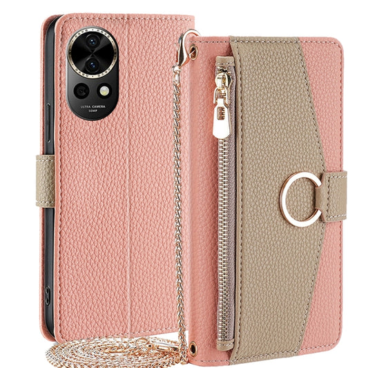 For Huawei nova 12 5G Crossbody Litchi Texture Leather Phone Case(Pink) - Huawei Cases by PMC Jewellery | Online Shopping South Africa | PMC Jewellery | Buy Now Pay Later Mobicred