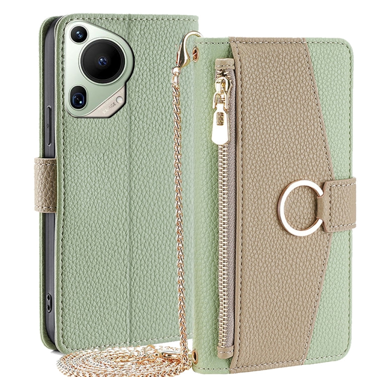 For Huawei Pura 70 Ultra 5G Crossbody Litchi Texture Leather Phone Case(Green) - Huawei Cases by PMC Jewellery | Online Shopping South Africa | PMC Jewellery | Buy Now Pay Later Mobicred