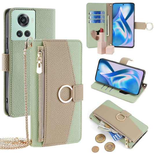 For OnePlus ACE / 10R Crossbody Litchi Texture Leather Phone Case(Green) - OnePlus Cases by PMC Jewellery | Online Shopping South Africa | PMC Jewellery | Buy Now Pay Later Mobicred