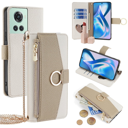 For OnePlus ACE / 10R Crossbody Litchi Texture Leather Phone Case(White) - OnePlus Cases by PMC Jewellery | Online Shopping South Africa | PMC Jewellery | Buy Now Pay Later Mobicred