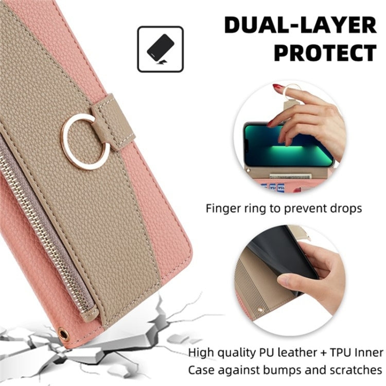 For OnePlus 9 Pro Crossbody Litchi Texture Leather Phone Case(Pink) - OnePlus Cases by PMC TechLife | Online Shopping South Africa | PMC TechLife | Buy Now Pay Later Mobicred