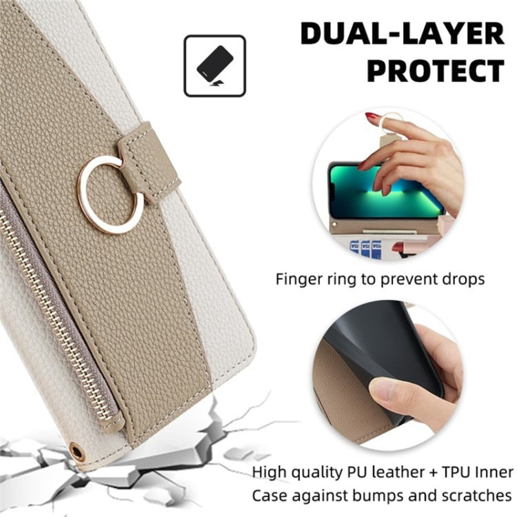 For OnePlus 9RT 5G Crossbody Litchi Texture Leather Phone Case(White) - OnePlus Cases by PMC TechLife | Online Shopping South Africa | PMC TechLife | Buy Now Pay Later Mobicred