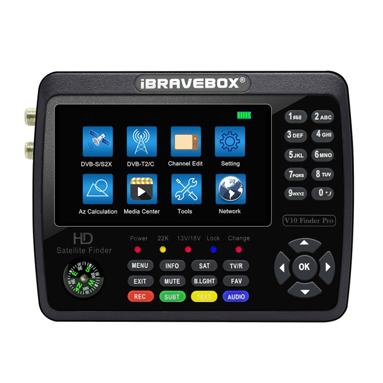 iBRAVEBOX V10 Finder Pro 4.3 inch Display Digital Satellite Meter Signal Finder, Support DVB-S/S2/S2X/T/T2/C, Plug Type:AU Plug(Black) - Satellite Finder by PMC TechLife | Online Shopping South Africa | PMC TechLife | Buy Now Pay Later Mobicred