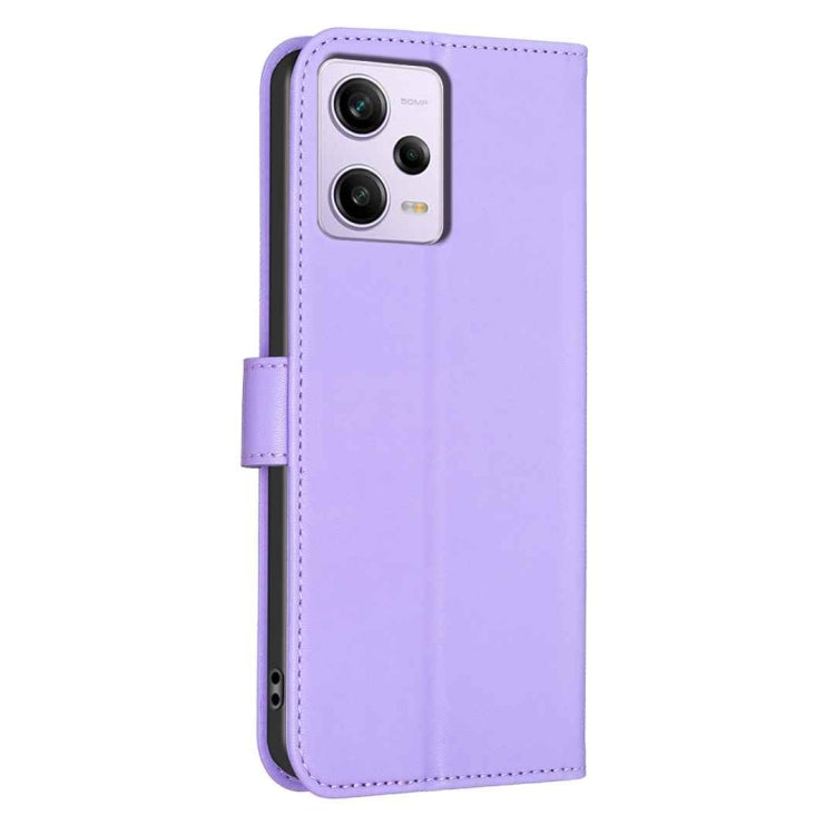 For Xiaomi Redmi Note 12 Pro 5G Global Four-leaf Embossed Leather Phone Case(Purple) - Xiaomi Cases by PMC TechLife | Online Shopping South Africa | PMC TechLife | Buy Now Pay Later Mobicred