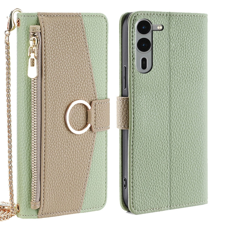 For Fujitsu Arrows We2 Plus Crossbody Litchi Texture Leather Phone Case(Green) - More Brand by PMC TechLife | Online Shopping South Africa | PMC TechLife | Buy Now Pay Later Mobicred