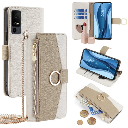 For TCL 40 XE 5G / 40 X 5G T601D Crossbody Litchi Texture Leather Phone Case(White) - More Brand by PMC Jewellery | Online Shopping South Africa | PMC Jewellery | Buy Now Pay Later Mobicred