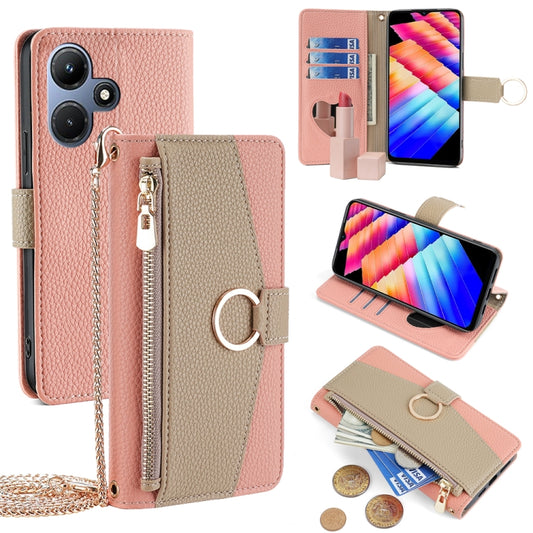 For Infinix Hot 30i 4G Crossbody Litchi Texture Leather Phone Case(Pink) - Infinix Cases by PMC Jewellery | Online Shopping South Africa | PMC Jewellery | Buy Now Pay Later Mobicred