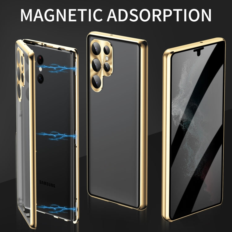 For Samsung Galaxy S25 Ultra 5G Privacy Full Cover Magnetic Metal Tempered Glass Phone Case(Silver) - free shipping - PMC TechLife - Order now!