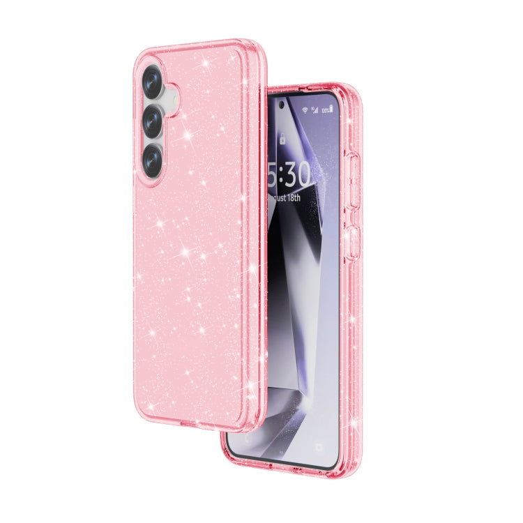 For Samsung Galaxy S25+ 5G Shockproof Terminator Glitter Powder Phone Case(Pink) - Galaxy S25+ 5G Cases by PMC Jewellery | Online Shopping South Africa | PMC Jewellery | Buy Now Pay Later Mobicred