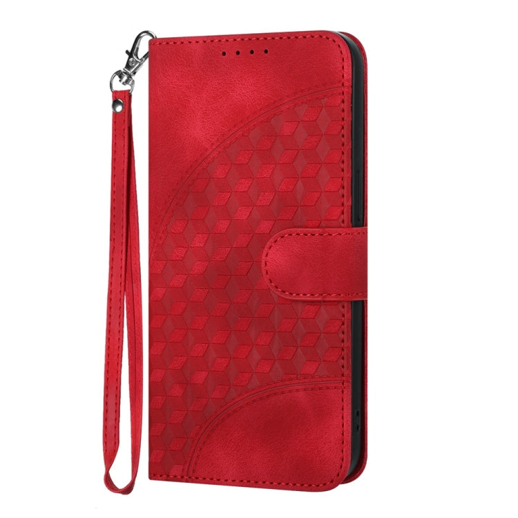 For iPhone 16 YX0060 Elephant Head Embossed Phone Leather Case with Lanyard(Red) - iPhone 16 Cases by PMC Jewellery | Online Shopping South Africa | PMC Jewellery | Buy Now Pay Later Mobicred