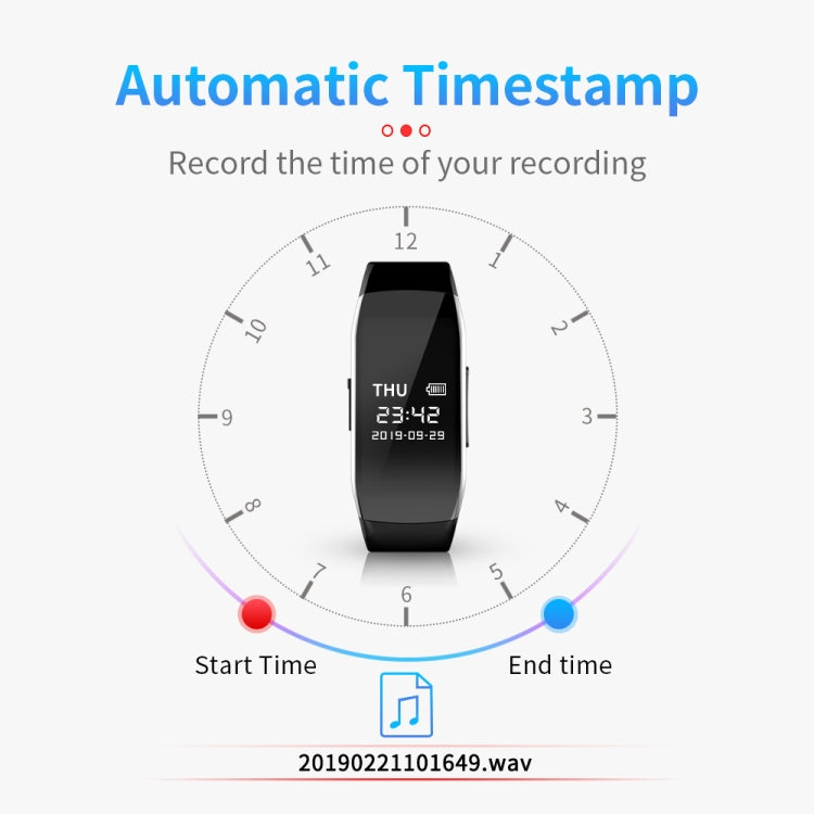 JNN D5 HD Noise Reduction Smart Recording Electronic Bracelet, Capacity:128GB - Recording Pen by JNN | Online Shopping South Africa | PMC Jewellery | Buy Now Pay Later Mobicred