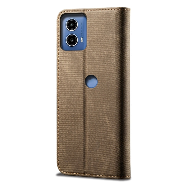 For Motorola Moto G04 / G24 Denim Texture Flip Leather Phone Case(Khaki) - free shipping - PMC TechLife - Order now!