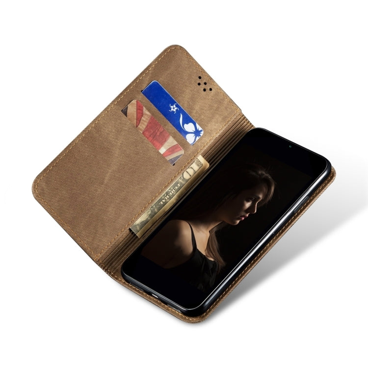For Motorola Edge 50 5G Global Denim Texture Flip Leather Phone Case(Khaki) - free shipping - PMC TechLife - Order now!