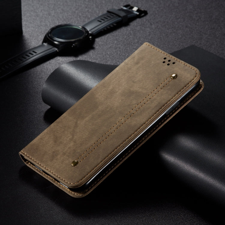 For Motorola Moto G35 Denim Texture Flip Leather Phone Case(Khaki) - free shipping - PMC TechLife - Order now!