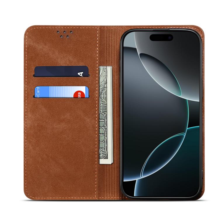For Motorola Moto G56 5G Denim Texture Flip Leather Phone Case(Brown) - free shipping - PMC TechLife - Order now!