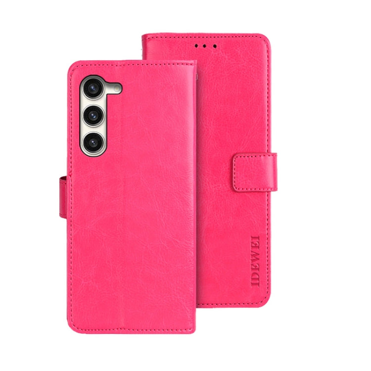 For Samsung Galaxy S24 5G idewei Crazy Horse Texture Leather Phone Case(Rose Red) - Galaxy S24 5G Cases by idewei | Online Shopping South Africa | PMC Jewellery | Buy Now Pay Later Mobicred