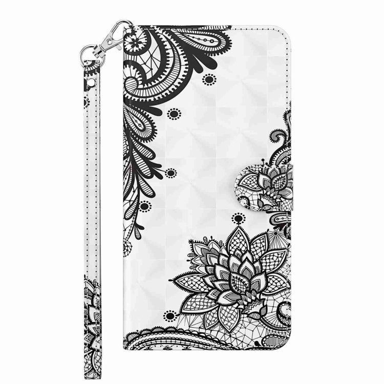 For Xiaomi Redmi 13C 5G / 4G 3D Painting Pattern Flip Leather Phone Case(Diagonal Black Flower) - Xiaomi Cases by PMC Jewellery | Online Shopping South Africa | PMC Jewellery | Buy Now Pay Later Mobicred