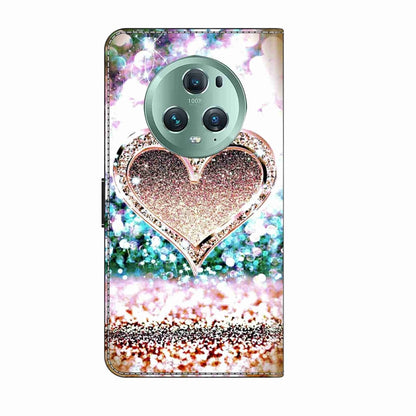 For Honor Magic5 Pro Crystal 3D Shockproof Protective Leather Phone Case(Pink Diamond Heart) - Honor Cases by PMC Jewellery | Online Shopping South Africa | PMC Jewellery | Buy Now Pay Later Mobicred