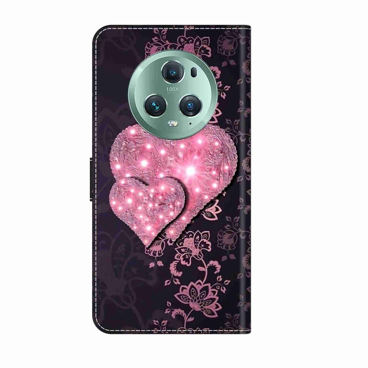 For Honor Magic5 Pro Crystal 3D Shockproof Protective Leather Phone Case(Lace Love) - Honor Cases by PMC TechLife | Online Shopping South Africa | PMC TechLife | Buy Now Pay Later Mobicred