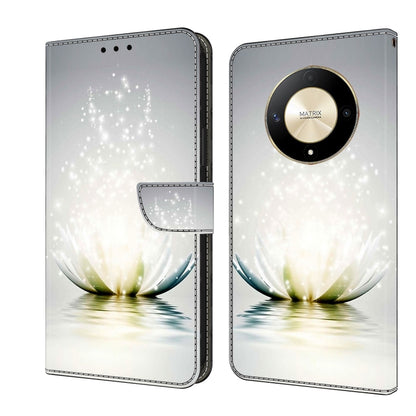 For Honor Magic6 Lite Crystal 3D Shockproof Protective Leather Phone Case(Light Lotus) - Honor Cases by PMC Jewellery | Online Shopping South Africa | PMC Jewellery | Buy Now Pay Later Mobicred