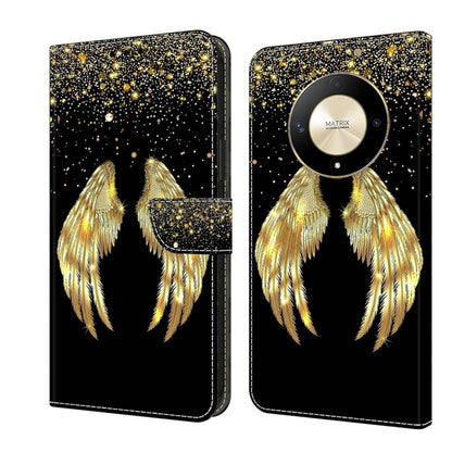 For Honor Magic6 Lite Crystal 3D Shockproof Protective Leather Phone Case(Golden Wings) - Honor Cases by PMC Jewellery | Online Shopping South Africa | PMC Jewellery | Buy Now Pay Later Mobicred