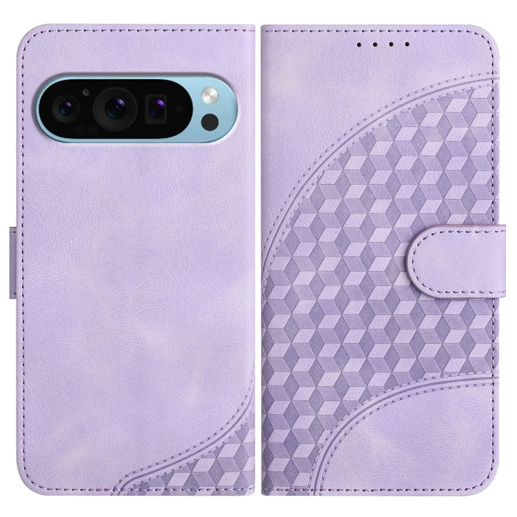 For Google Pixel 9 Pro YX0060 Elephant Head Embossed Phone Leather Case with Lanyard(Light Purple) - Google Cases by PMC Jewellery | Online Shopping South Africa | PMC Jewellery | Buy Now Pay Later Mobicred