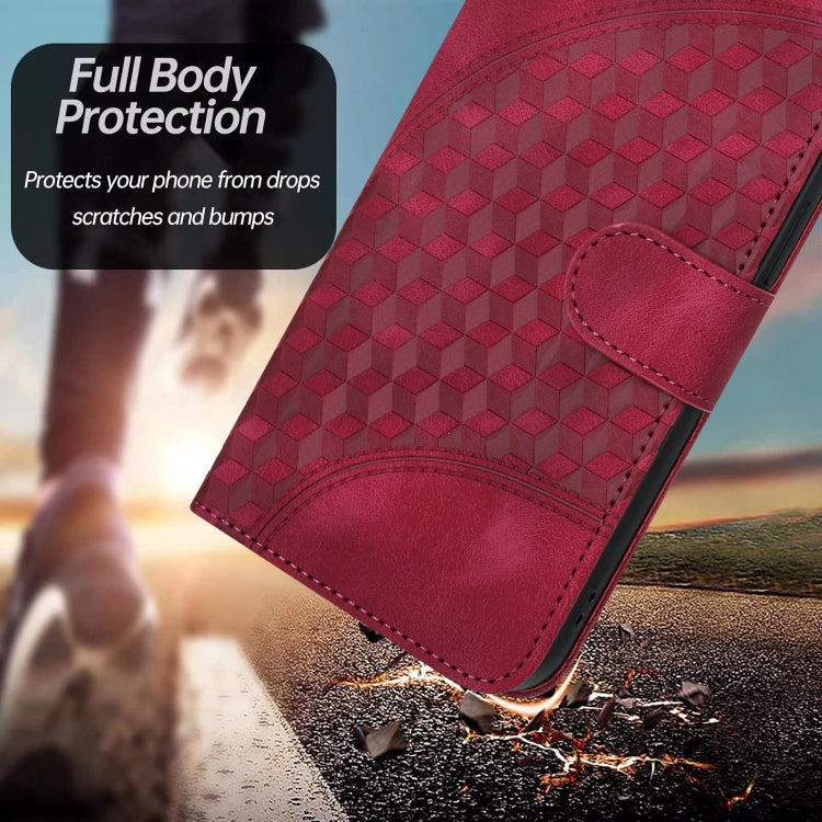 For Google Pixel 9 YX0060 Elephant Head Embossed Phone Leather Case with Lanyard(Rose Red) - Google Cases by PMC TechLife | Online Shopping South Africa | PMC TechLife | Buy Now Pay Later Mobicred
