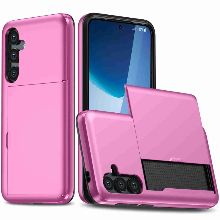 For Samsung Galaxy S24+ 5G Shockproof Armor Phone Case with Card Slot(Rose Red) - Galaxy S24+ 5G Cases by PMC TechLife | Online Shopping South Africa | PMC TechLife