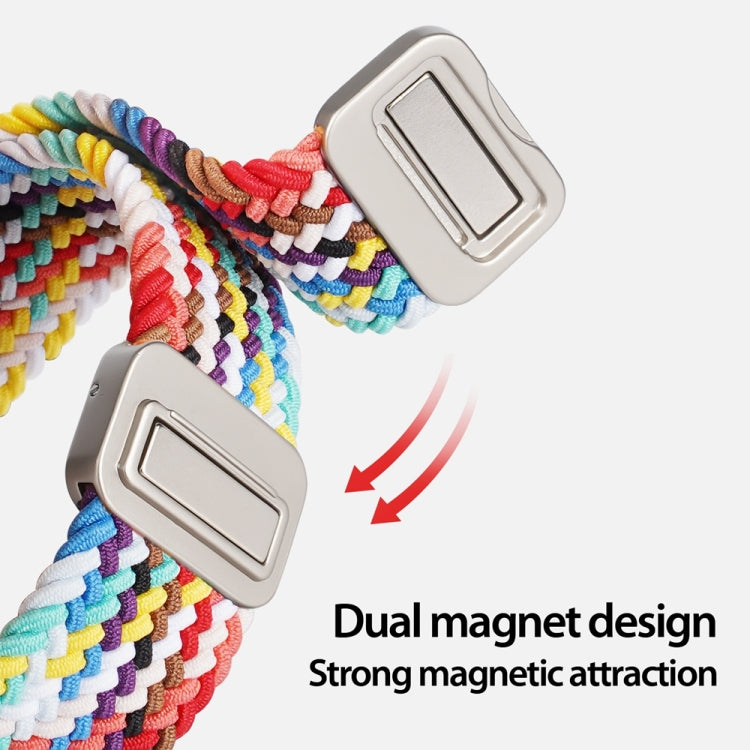 For Apple Watch SE 2023 44mm DUX DUCIS Mixture Pro Series Magnetic Buckle Nylon Braid Watch Band(Rainbow) - Watch Bands by DUX DUCIS | Online Shopping South Africa | PMC Jewellery | Buy Now Pay Later Mobicred