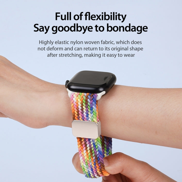 For Apple Watch SE 2023 44mm DUX DUCIS Mixture Pro Series Magnetic Buckle Nylon Braid Watch Band(New Rainbow) - Watch Bands by DUX DUCIS | Online Shopping South Africa | PMC Jewellery | Buy Now Pay Later Mobicred