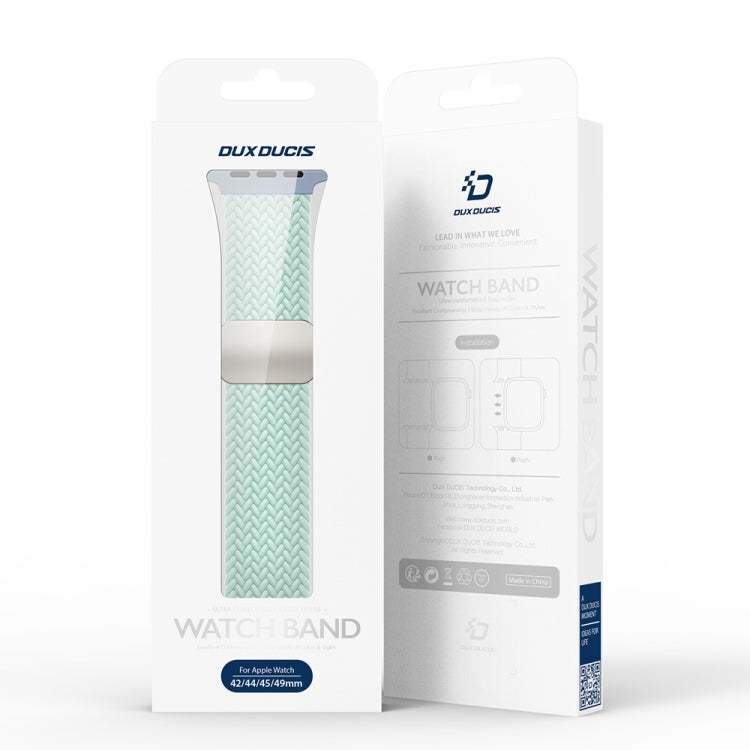 For Apple Watch SE 2023 44mm DUX DUCIS Mixture Pro Series Magnetic Buckle Nylon Braid Watch Band(Light Mint) - Watch Bands by DUX DUCIS | Online Shopping South Africa | PMC Jewellery | Buy Now Pay Later Mobicred