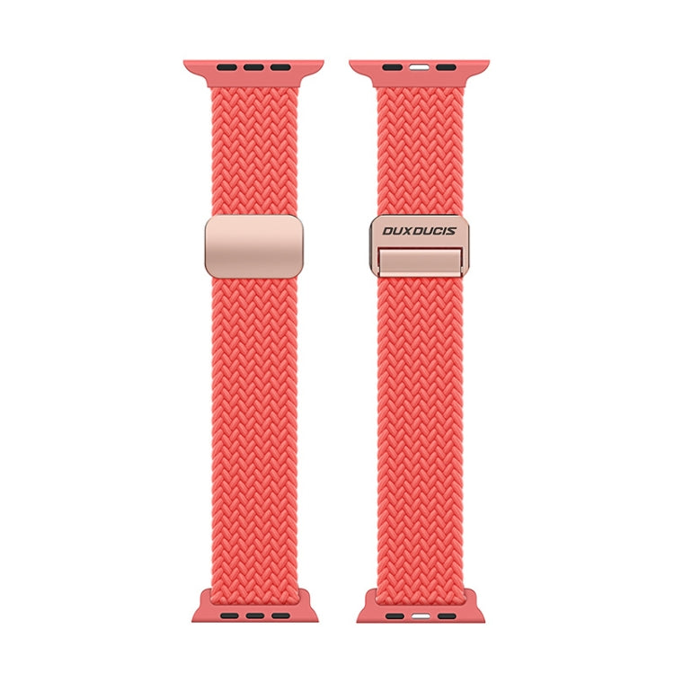 For Apple Watch SE 2023 40mm DUX DUCIS Mixture Pro Series Magnetic Buckle Nylon Braid Watch Band(Guava) - Watch Bands by DUX DUCIS | Online Shopping South Africa | PMC Jewellery | Buy Now Pay Later Mobicred