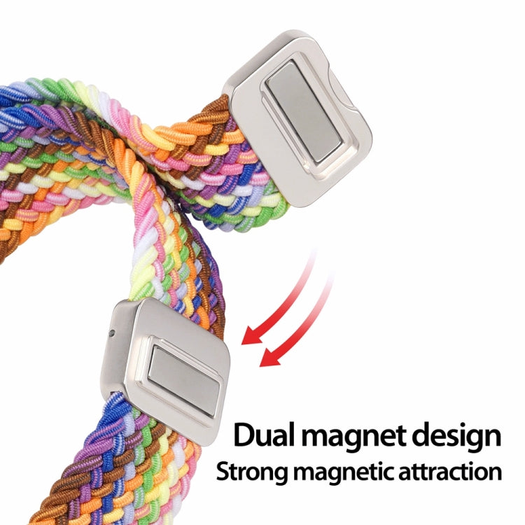 For Apple Watch SE 2023 40mm DUX DUCIS Mixture Pro Series Magnetic Buckle Nylon Braid Watch Band(New Rainbow) - Watch Bands by DUX DUCIS | Online Shopping South Africa | PMC Jewellery | Buy Now Pay Later Mobicred