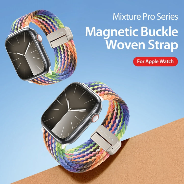 For Apple Watch Series 9 45mm DUX DUCIS Mixture Pro Series Magnetic Buckle Nylon Braid Watch Band(New Rainbow) - Watch Bands by DUX DUCIS | Online Shopping South Africa | PMC Jewellery | Buy Now Pay Later Mobicred