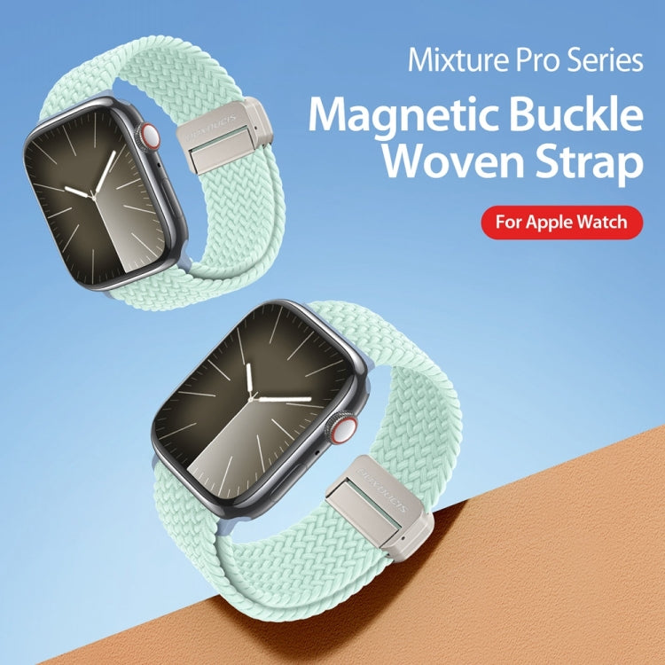 For Apple Watch Series 8 41mm DUX DUCIS Mixture Pro Series Magnetic Buckle Nylon Braid Watch Band(Light Mint) - Watch Bands by DUX DUCIS | Online Shopping South Africa | PMC Jewellery | Buy Now Pay Later Mobicred