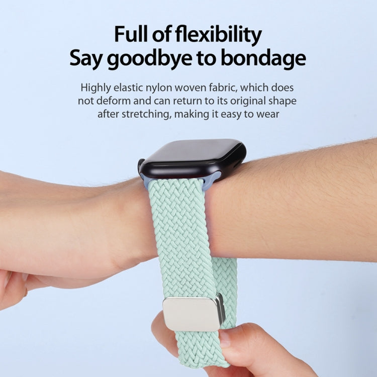 For Apple Watch Series 8 41mm DUX DUCIS Mixture Pro Series Magnetic Buckle Nylon Braid Watch Band(Light Mint) - Watch Bands by DUX DUCIS | Online Shopping South Africa | PMC Jewellery | Buy Now Pay Later Mobicred