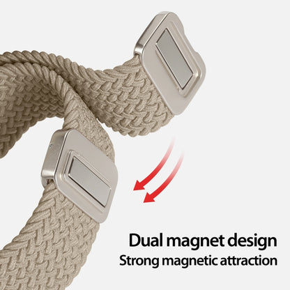 For Apple Watch Series 8 45mm DUX DUCIS Mixture Pro Series Magnetic Buckle Nylon Braid Watch Band(Beige) - Watch Bands by DUX DUCIS | Online Shopping South Africa | PMC Jewellery | Buy Now Pay Later Mobicred