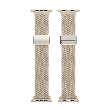 For Apple Watch SE 2022 40mm DUX DUCIS Mixture Pro Series Magnetic Buckle Nylon Braid Watch Band(Beige) - Watch Bands by DUX DUCIS | Online Shopping South Africa | PMC Jewellery | Buy Now Pay Later Mobicred