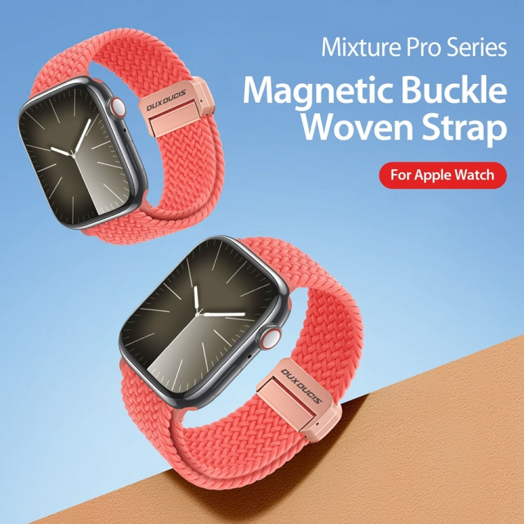 For Apple Watch SE 2022 44mm DUX DUCIS Mixture Pro Series Magnetic Buckle Nylon Braid Watch Band(Guava) - Watch Bands by DUX DUCIS | Online Shopping South Africa | PMC Jewellery | Buy Now Pay Later Mobicred