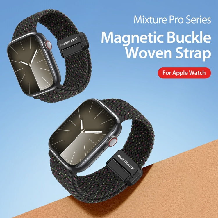 For Apple Watch Series 7 41mm DUX DUCIS Mixture Pro Series Magnetic Buckle Nylon Braid Watch Band(Black Unity) - Watch Bands by DUX DUCIS | Online Shopping South Africa | PMC Jewellery | Buy Now Pay Later Mobicred