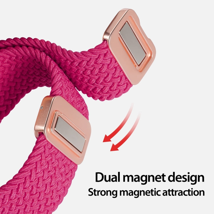 For Apple Watch Series 7 41mm DUX DUCIS Mixture Pro Series Magnetic Buckle Nylon Braid Watch Band(Raspberry Color) - Watch Bands by DUX DUCIS | Online Shopping South Africa | PMC Jewellery | Buy Now Pay Later Mobicred