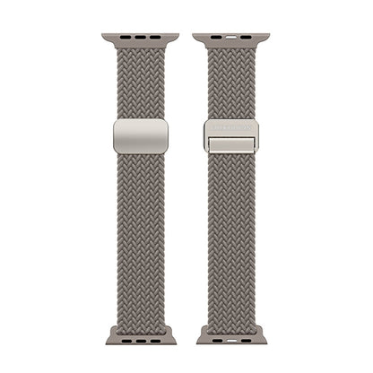 For Apple Watch Series 7 45mm DUX DUCIS Mixture Pro Series Magnetic Buckle Nylon Braid Watch Band(Clay) - Watch Bands by DUX DUCIS | Online Shopping South Africa | PMC Jewellery | Buy Now Pay Later Mobicred