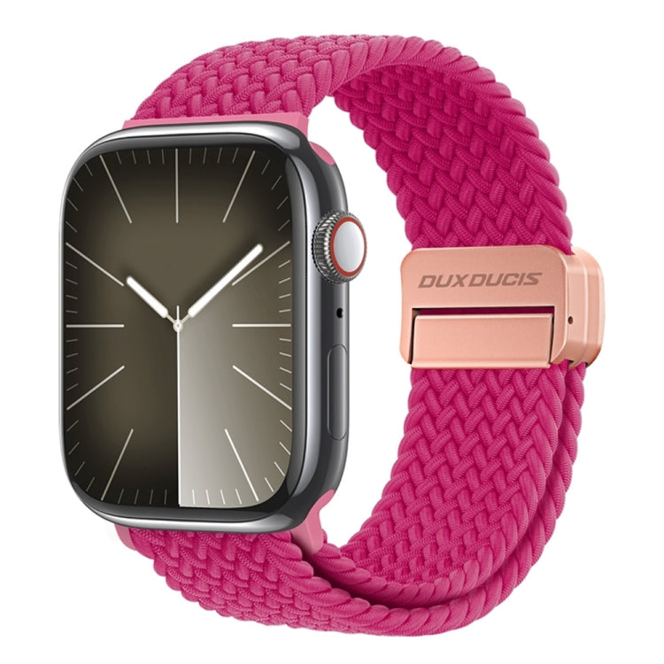 For Apple Watch SE 40mm DUX DUCIS Mixture Pro Series Magnetic Buckle Nylon Braid Watch Band(Raspberry Color) - Watch Bands by DUX DUCIS | Online Shopping South Africa | PMC Jewellery | Buy Now Pay Later Mobicred